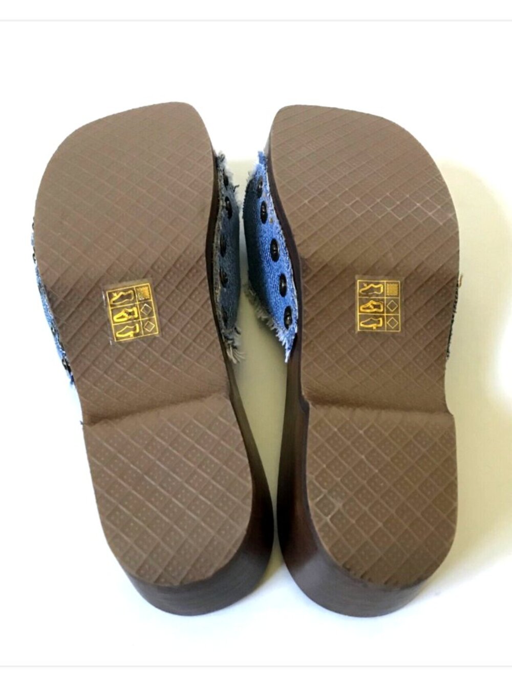 NEW Re Done x Dr Scholl's Clogs Sandals Womens 36 6 Blue Washed Denim Wood Sole - Picture 10 of 11